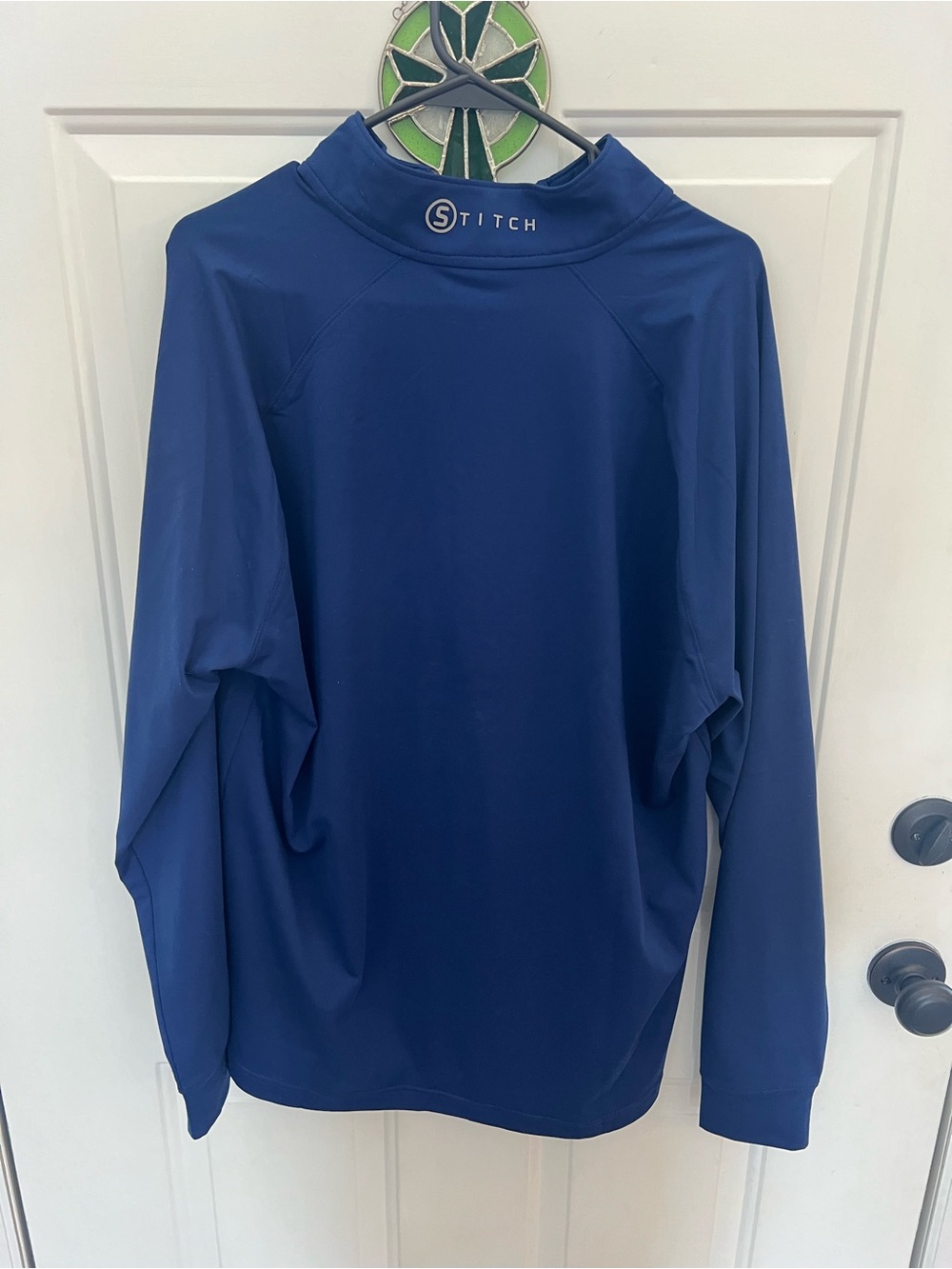 Stitch Navy Quarter-Zip Pullover with Orange Stripe Logo NWT - Picture 5 of 6